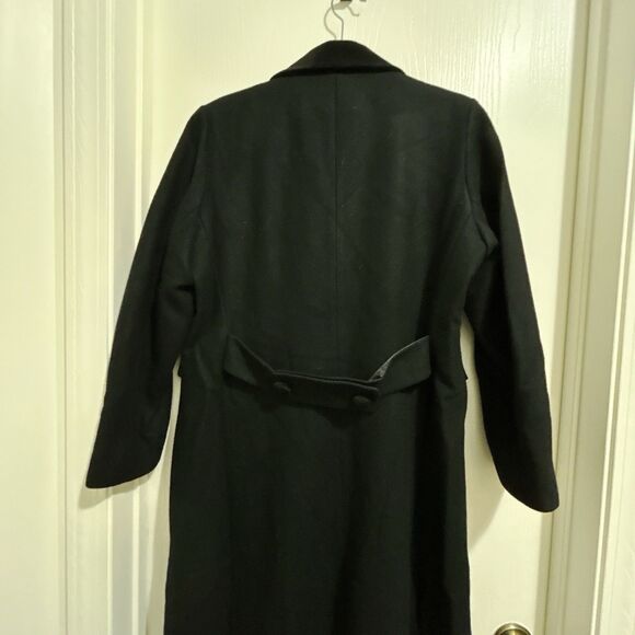 Mario De Pinto MDP Wool Coat Womens Sz M Black Ankle Length Vintage Made In USA - Picture 3 of 9